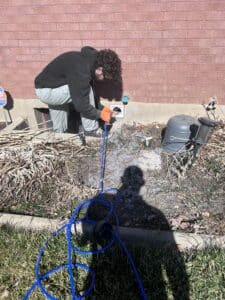 Our team cleaning a dryer vent.